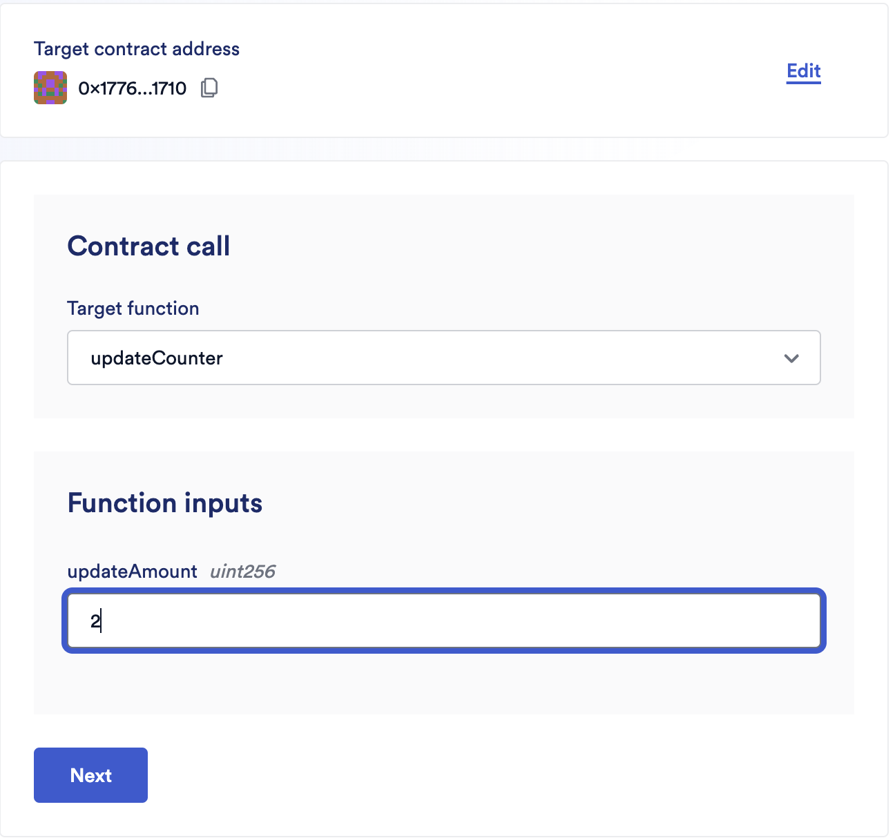 Function input